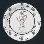 Personalised Cute Dog Acrobats Birthday Paper Plate<br><div class="desc">This cute birthday party paper plate features a print of a pen and watercolour illustration of 2 acrobat dogs by Helen McCartney Designs.</div>