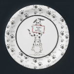 Personalised Cute Dog Acrobats Birthday Paper Plate<br><div class="desc">This cute birthday party paper plate features a print of a pen and watercolour illustration of 2 acrobat dogs by Helen McCartney Designs.</div>