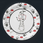 Personalised Cute Dog Acrobats Birthday Paper Plate<br><div class="desc">This cute birthday party paper plate features a print of a pen and watercolour illustration of 2 acrobat dogs by Helen McCartney Designs.</div>