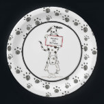 Personalised Cute Dog Acrobats Birthday Paper Plate<br><div class="desc">This cute birthday party paper plate features a print of a pen and watercolour illustration of 2 acrobat dogs by Helen McCartney Designs.</div>