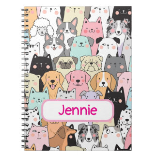 Personalised Cute Dog Cartoon Pattern Notebook