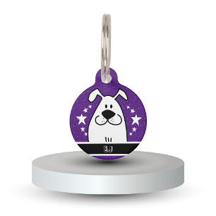 Personalised Cute Dog Doodle Design with QR code Pet Tag
