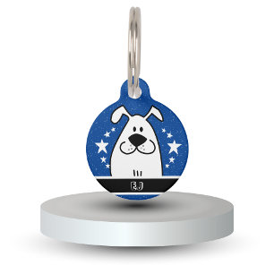Personalised Cute Dog Doodle Design with QR code Pet Tag