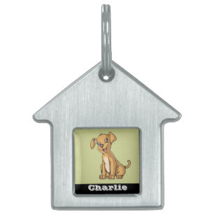 Personalised cute dog editable pic and name pet ID tag