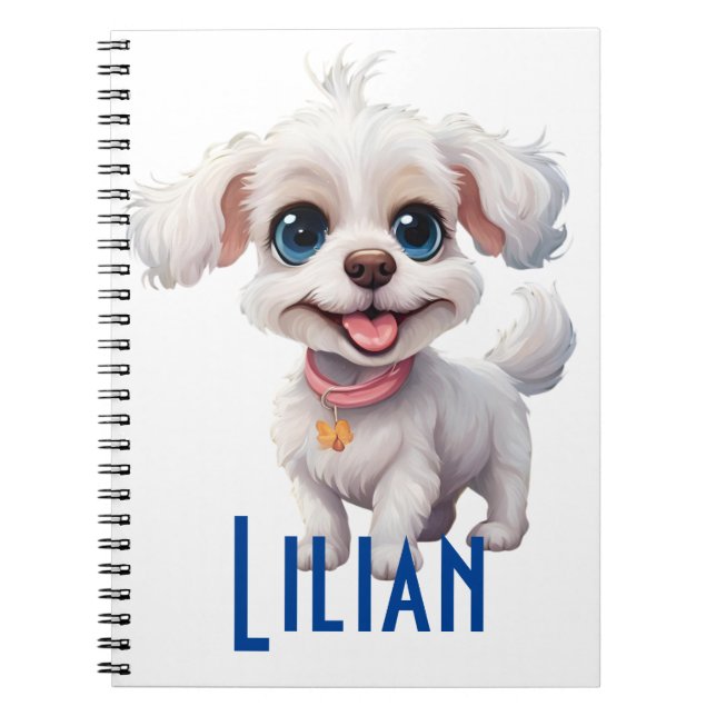 Personalised Cute Dog Spiral Notebook: Delightful  Notebook (Front)
