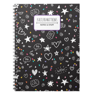 Personalised Cute Doodle Notebook with Name