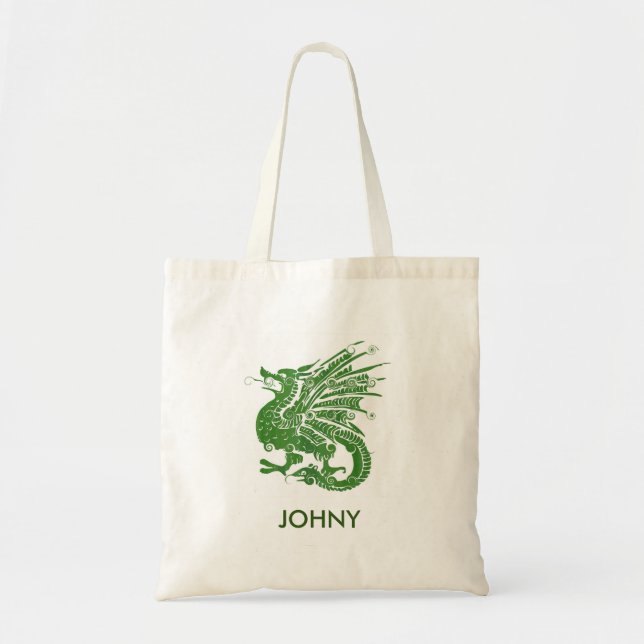 Personalised Cute Dragon Tote Bag (Front)