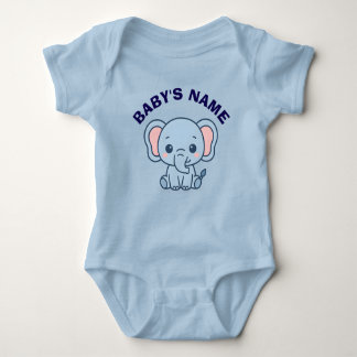 Personalised Cute Elephant Baby Bodysuit