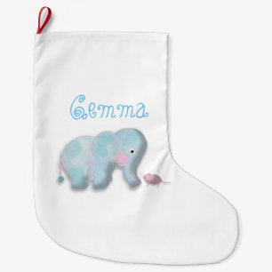 Personalised cute elephant Christmas Stocking