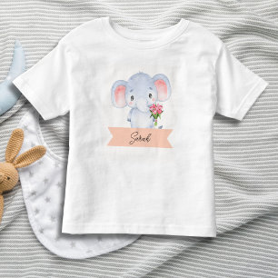 Personalised cute elephant  toddler T-Shirt