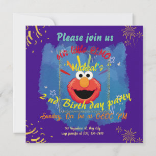PERSONALISED  CUTE ELMO BIRTHDAY INVITATION 