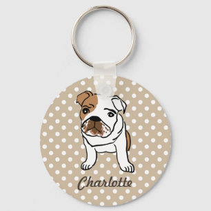 Personalised Cute English Bulldog Key Ring