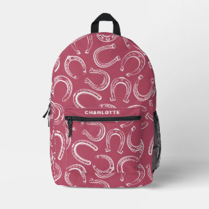 Personalised Cute Equestrian Horseshoe Pattern Printed Backpack