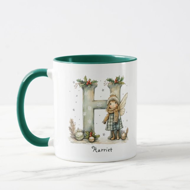 Personalised Cute Fairy Christmas Gift  Mug (Left)