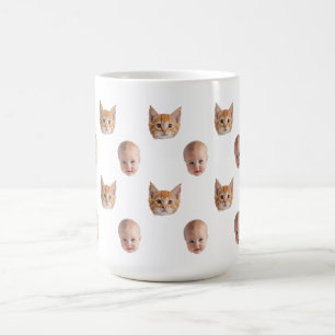 Personalised Cute Family Face 2 Photos Mug