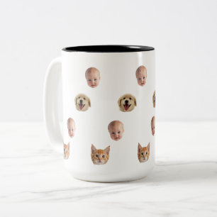 Personalised Cute Family Face 2 Photos Mug
