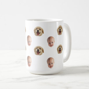Personalised Cute Family Face 2 Photos Mug