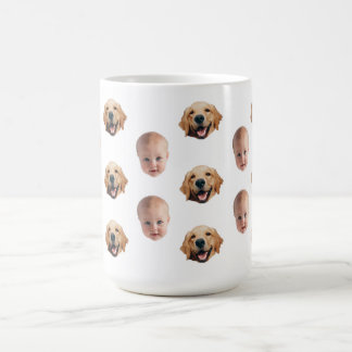 Personalised Cute Family Face 2 Photos Mug