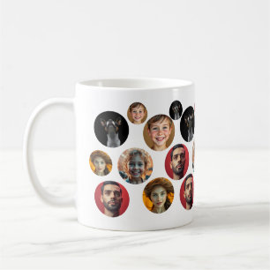 Personalised Cute Family Face 5 Photos Coffee Mug