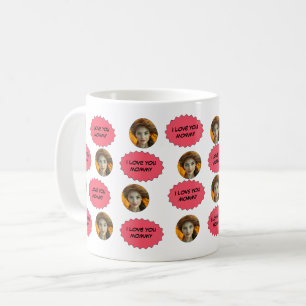 Personalised Cute Family Face 5 Photos Coffee Mug
