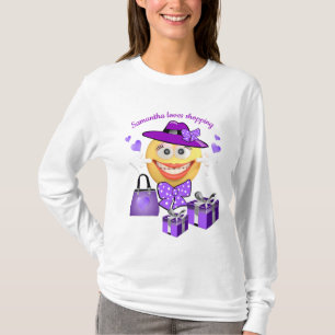 Personalised Cute Fashion Emoji with Shopping T-Shirt