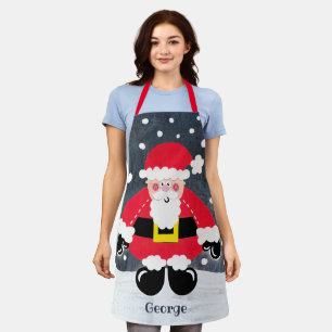 Personalised Cute Father Christmas Santa Claus Apron