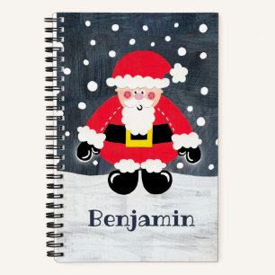 Personalised Cute Father Christmas Santa Claus Notebook