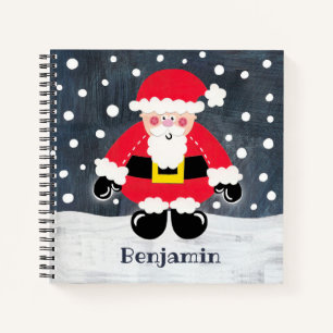 Personalised Cute Father Christmas Santa Claus Notebook