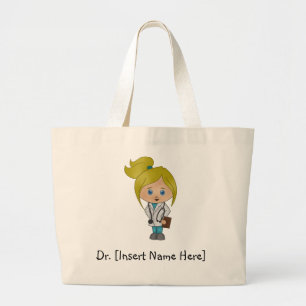 Personalised Cute Female Blonde Doctor Tote Bag