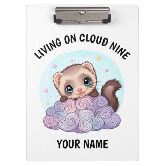 Personalised Cute Ferret Clipboard with Custom Tex
