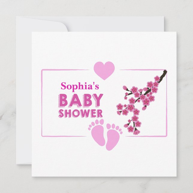 Personalised Cute Floral Baby Shower Invitation (Front)