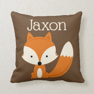 Personalised Cute Fox Nursery Throw Pillow