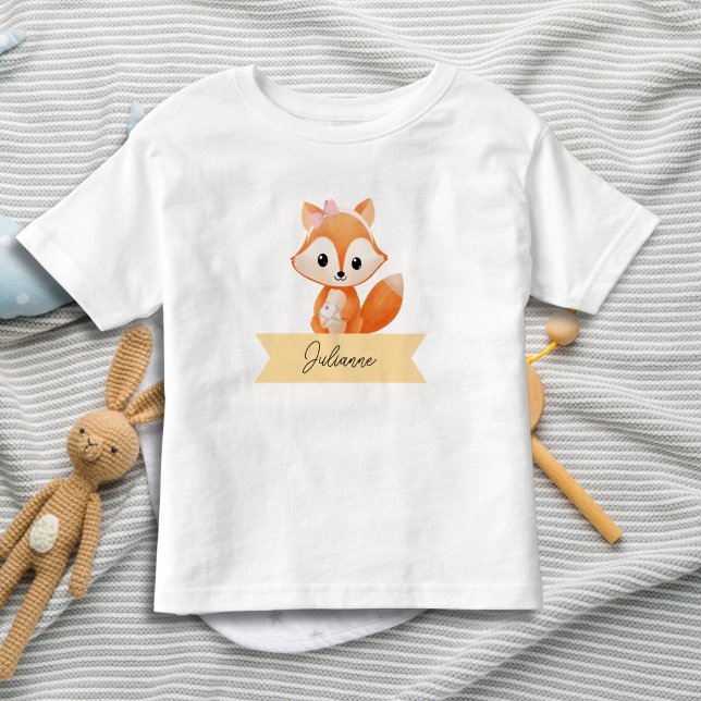 Personalised cute fox  toddler T-Shirt (Creator Uploaded)
