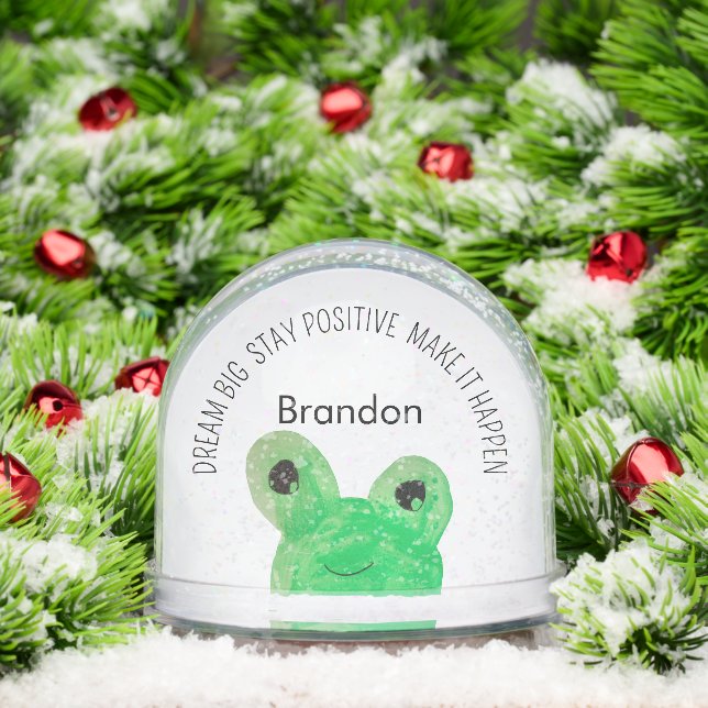 Personalised Cute frog inspirational quote  Snowglobe (Christmas)