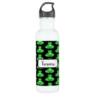 Personalised Cute Frog   Name in Heart 710 Ml Water Bottle