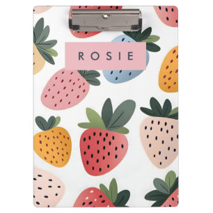 Personalised Cute Fruit Strawberry Pattern Clipboard
