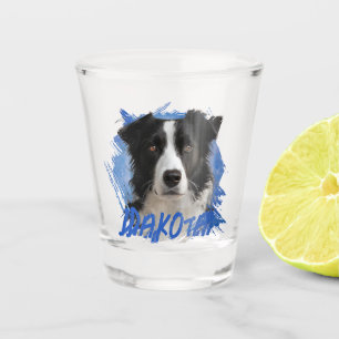Personalised Cute Fun Border Collie Dog Photo Shot Glass