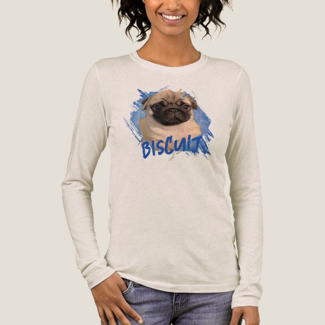 Personalised Cute Fun Border Collie Dog Photo      Tri-Blend Shirt (Front)