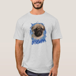 Personalised Cute Fun Pug Dog Photo and Name       T-Shirt