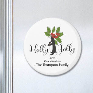 Personalised Cute Funny Penguin Christmas Magnet