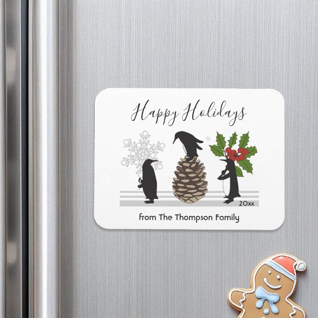 Personalised Cute Funny Penguin Christmas Magnet (Creator Uploaded)