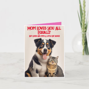 Personalised Cute Funny Pet Photo Mother's Day Card
