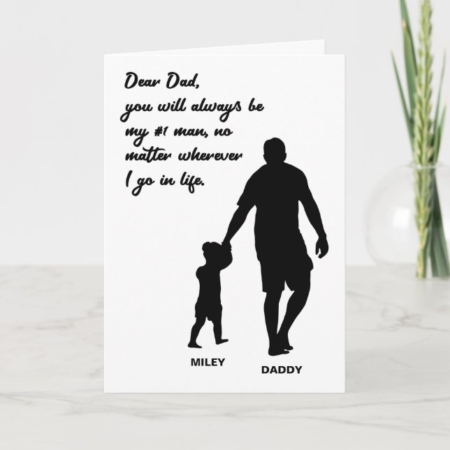 Personalised Cute Gift For Dad From Daughter Card (Front)