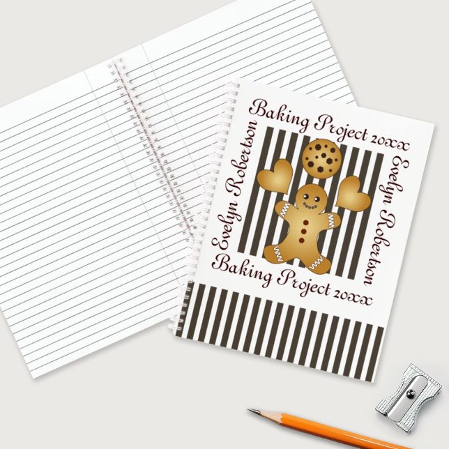 Personalised Cute Gingerbread Man Cookie Notebook (Creator Uploaded)