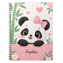Personalised Cute Girl Name Panda Notebook