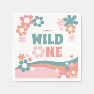 Personalised Cute Girl Wild One Party Napkin