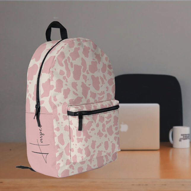 Personalised Cute Girl's Cow Skin Pattern Printed Backpack (Personalized Cute Girl's Cow Skin Pattern Printed Backpack)