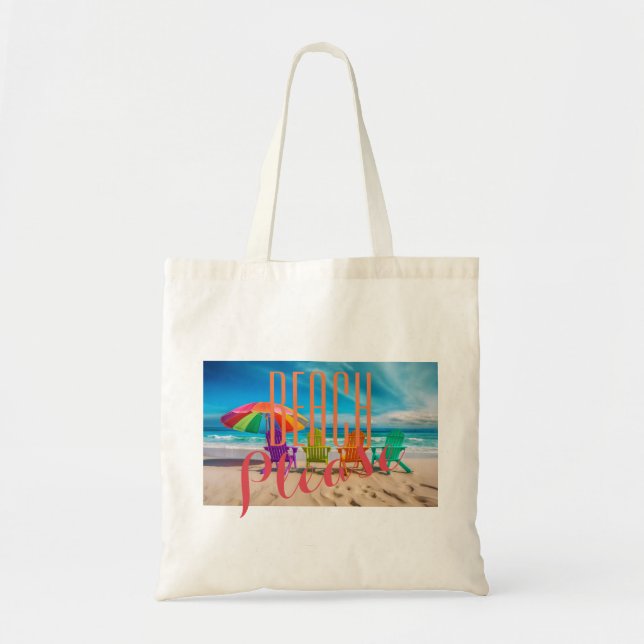 Personalised cute girly Beach Please Tote Bag (Front)
