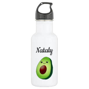 Personalised cute green avocado cartoon custom 532 ml water bottle