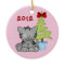 Personalised Cute Grey Cat with Christmas Tree